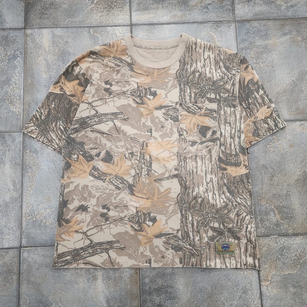 Vintage 90s Commander Men's Large Realtree Camo Single Stitch Pocket T Shirt
